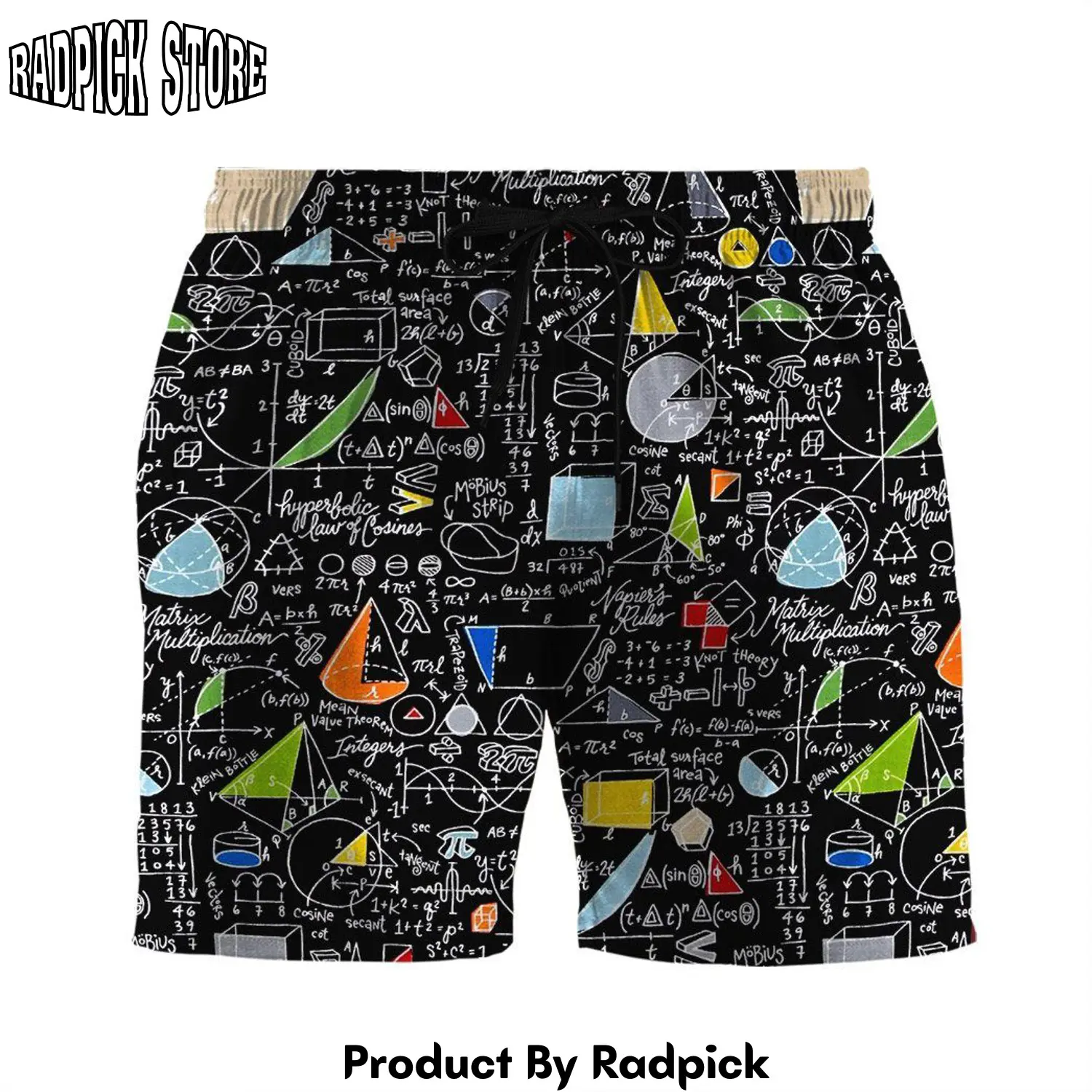 Radpick 3d mathematics math custom beach shorts swim trunks rp631363